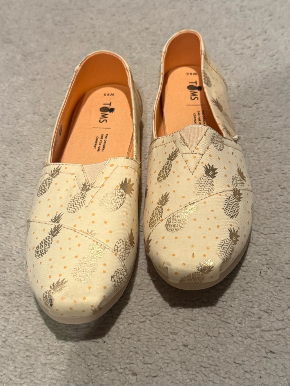 Toms Pink Espadrille Slip-On with Pineapple Print